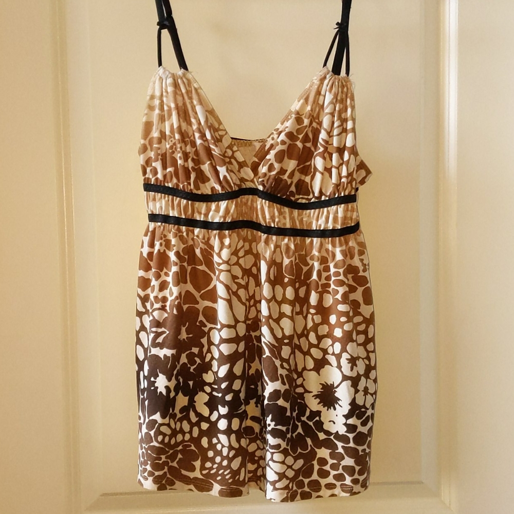 Linea Donatella Leopard Print Pajama Tank Shorts M
